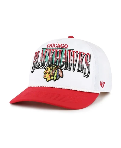 '47 Brand Men's White/Red Chicago Blackhawks Tribute Hitch Adjustable Hat