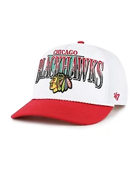 '47 Brand Men's White/Red Chicago Blackhawks Tribute Hitch Adjustable Hat