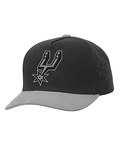 Mitchell & Ness Men's Black/Gray San Antonio Spurs May Flowers Adjustable Hat