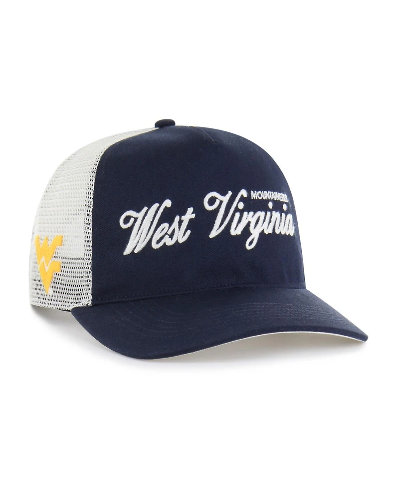 '47 Brand Men's and Women's Navy West Virginia Mountaineers Contemporary Basics Foundation Trucker Hitch Adjustable Hat