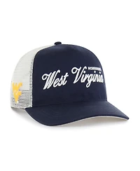 '47 Brand Men's and Women's Navy West Virginia Mountaineers Contemporary Basics Foundation Trucker Hitch Adjustable Hat