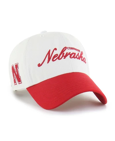 '47 Brand Men's White Nebraska Huskers Contemporary Basics Foundation Clean Up Adjustable Hat
