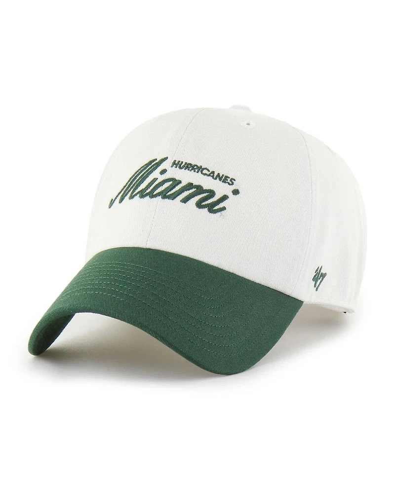'47 Brand Men's White Miami Hurricanes Contemporary Basics Foundation Clean Up Adjustable Hat