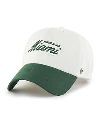 '47 Brand Men's White Miami Hurricanes Contemporary Basics Foundation Clean Up Adjustable Hat