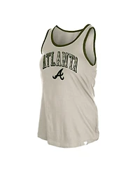 New Era Women's Cream Atlanta Braves Armed Forces Tank Top
