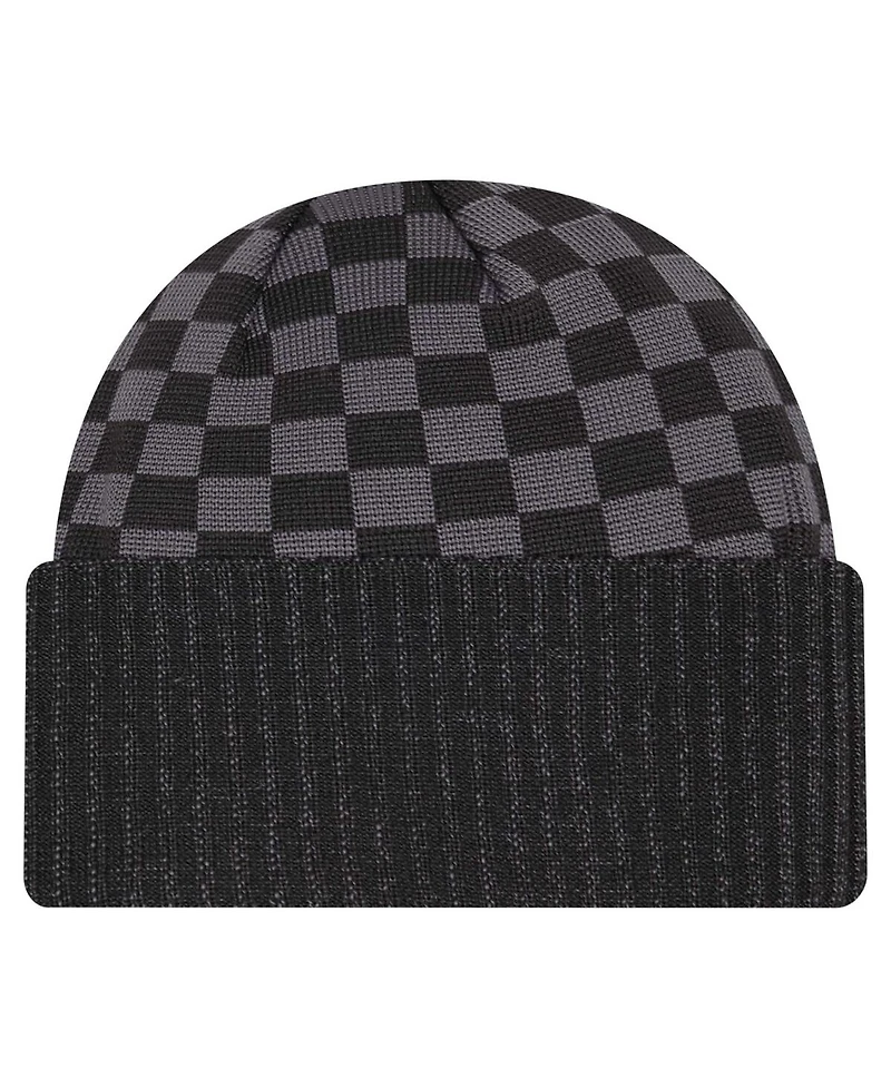 New Era Men's Black Jacksonville Jaguars Checkered Cuffed Knit Hat