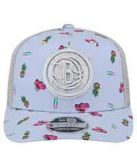 New Era Men's Light Blue/Gray Brooklyn Nets Adventure Aloha Pattern 9SEVENTY Stretch-Snap Hat