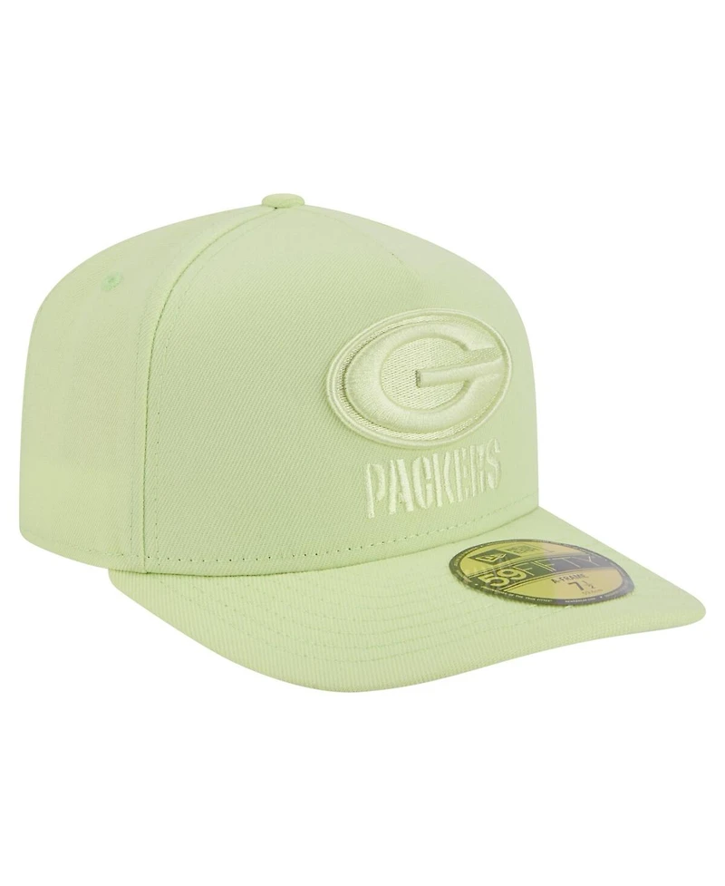 New Era Men's Light Green Bay Packers Color Pack A-Frame 59FIFTY Fitted Hat