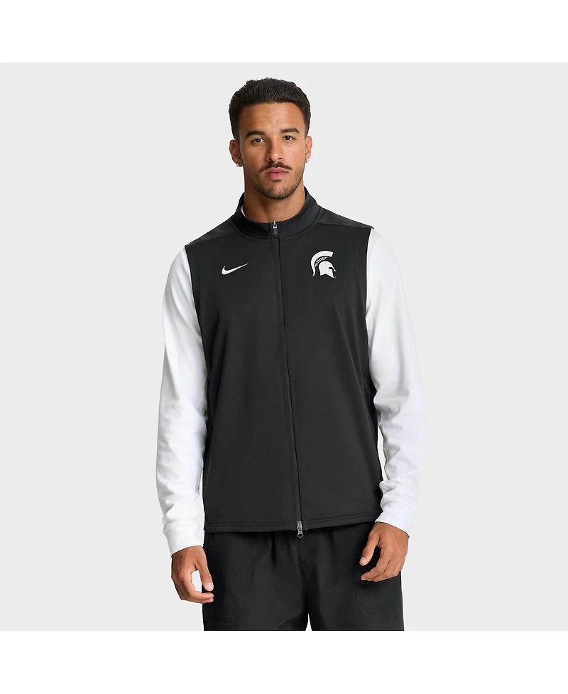 Nike Men's Black Michigan State Spartans Primetime Victory Performance Full-Zip Vest