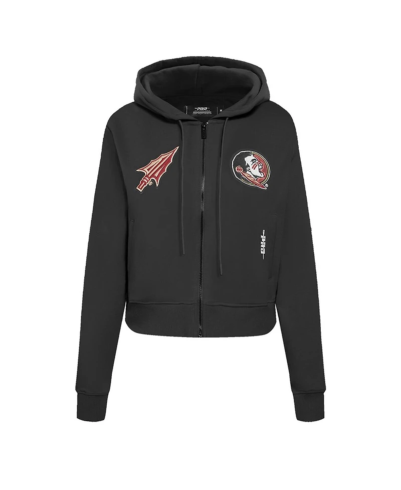 Pro Standard Women's Black Florida State Seminoles Game Day Sequin Full-Zip Hooded Jacket