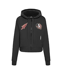Pro Standard Women's Black Florida State Seminoles Game Day Sequin Full-Zip Hooded Jacket