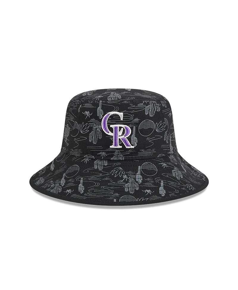 New Era Big Boys and Girls Black Colorado Rockies 2025 Spring Training All Over Print Bucket Hat