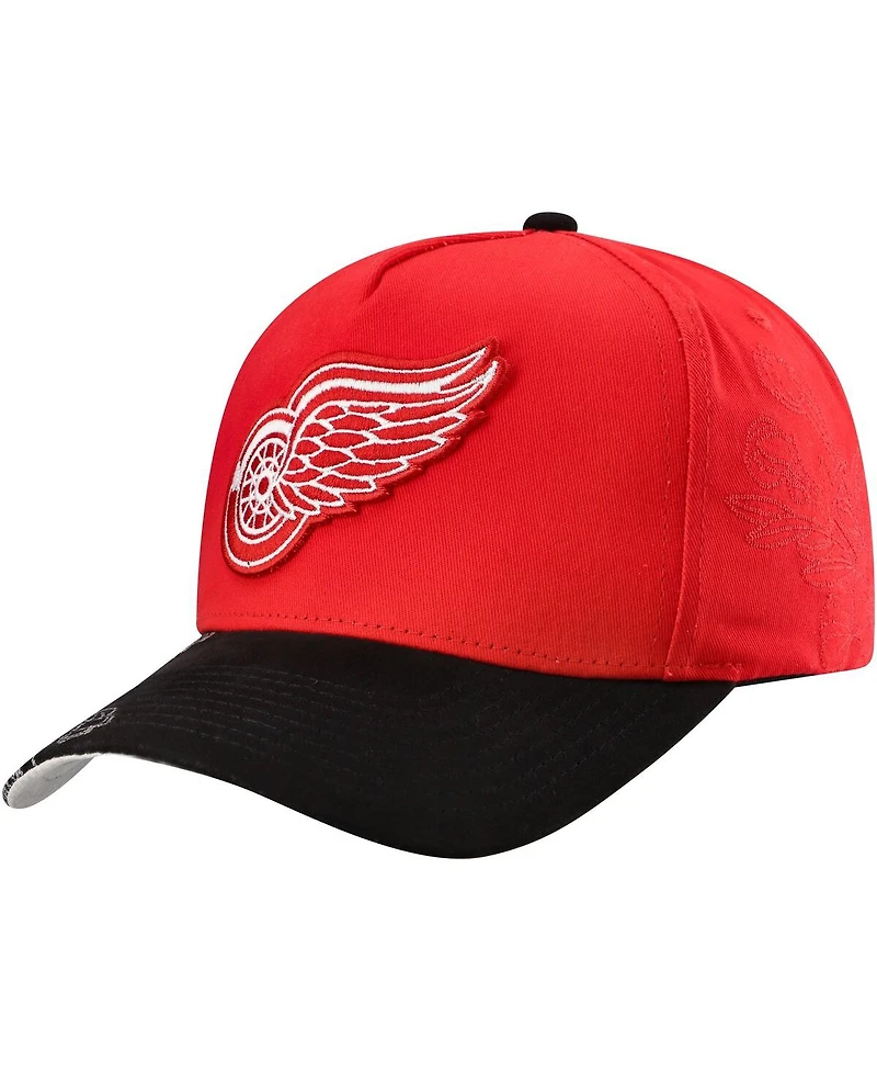 Mitchell & Ness Men's Red/Black Detroit Red Wings May Flowers Pro Crown Adjustable Hat