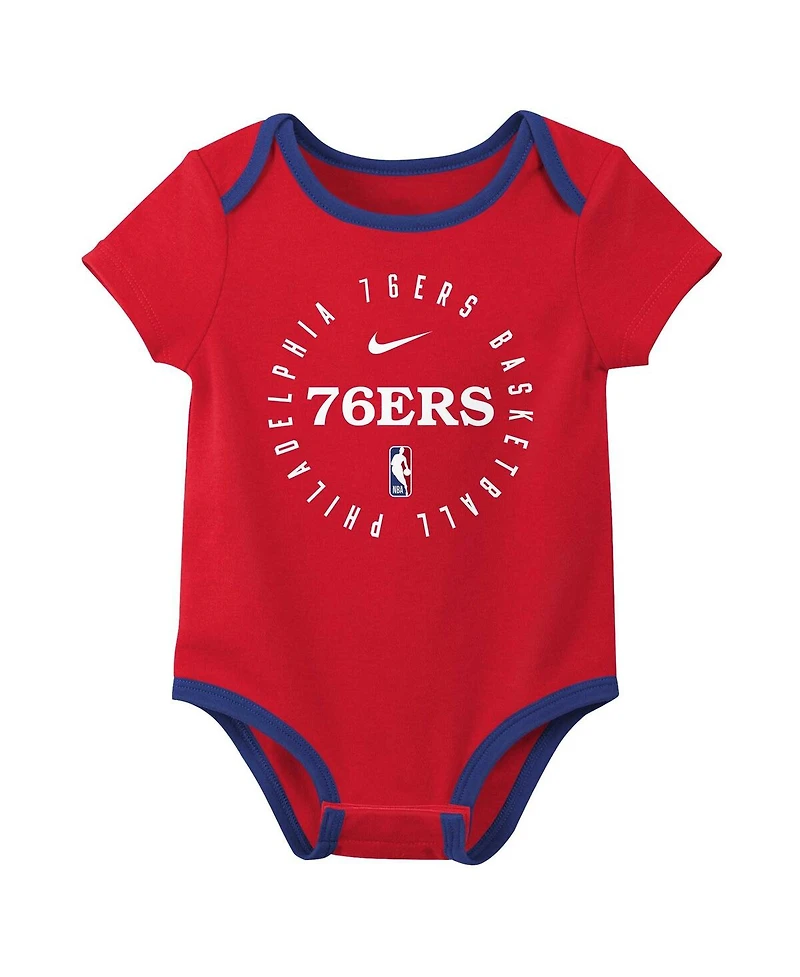 Nike Baby Boys and Girls Philadelphia 76ers 3-Pack Bodysuit Set