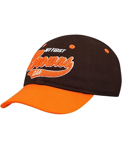 Outerstuff Baby Boys and Girls Brown/Orange Cleveland Browns My First Tail Sweep Slouch Flex Hat