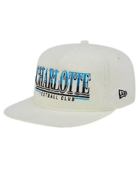 New Era Men's White Charlotte Fc Throwback Corduroy Golfer Adjustable Hat