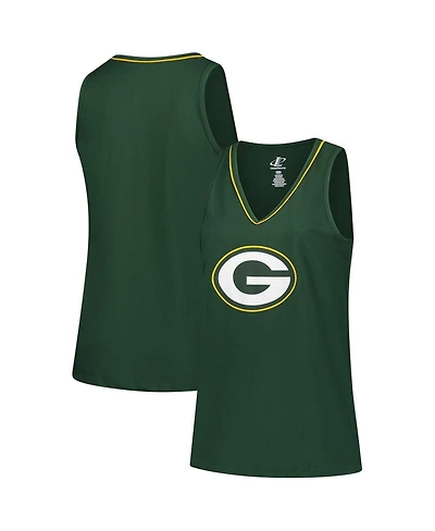 Logo Athletic Women's Green Bay Packers Plus Stellar Win V-Neck Tank Top
