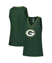 Logo Athletic Women's Green Bay Packers Plus Stellar Win V-Neck Tank Top