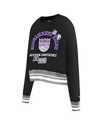 Pro Standard Women's Black Sacramento Kings Area Code Cropped Pullover Sweatshirt