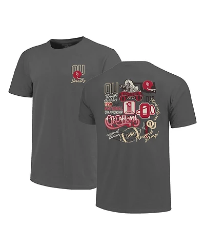 Image One Men's Charcoal Oklahoma Sooners Big Tall Vintage Through The Years Core T-Shirt