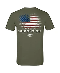 Joe Gibbs Racing Team Collection Men's Green Christopher Bell Flag T-Shirt