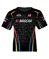 Checkered Flag Sports Big Boys and Girls Black Nascar Uniform T-Shirt