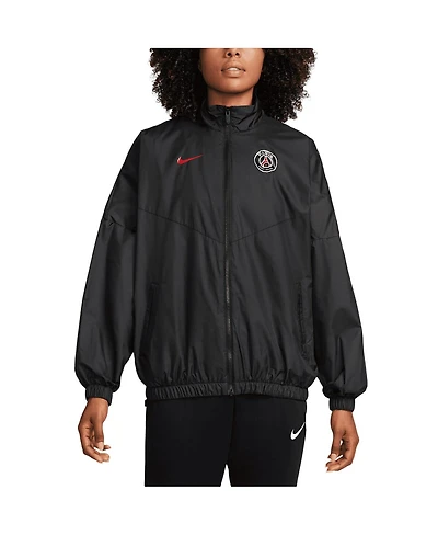 Nike Women's Black Paris Saint-Germain Essential Windrunner Full-Zip Jacket