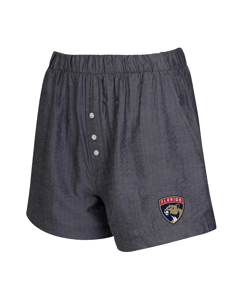 Concepts Sport Women's 2-Pack Charcoal Florida Panthers Boxer Shorts Set