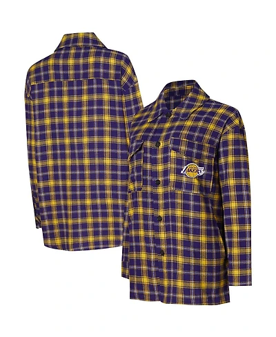 College Concepts Women's Purple/Gold Los Angeles Lakers Boyfriend Button-Up Nightshirt
