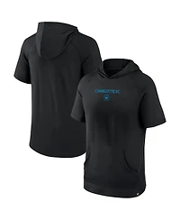 Fanatics Men's Black Charlotte Fc Match Raglan Short Sleeve Pullover Hoodie