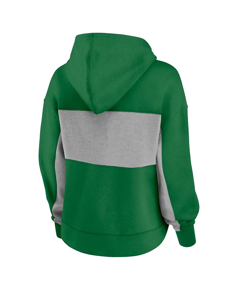 Fanatics Women's Green/Gray Oregon Ducks Fleece Pullover Hoodie