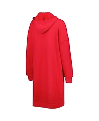Touch Women's Scarlet Nebraska Huskers Quick Pass Lace-Up V-Neck Hoodie Dress