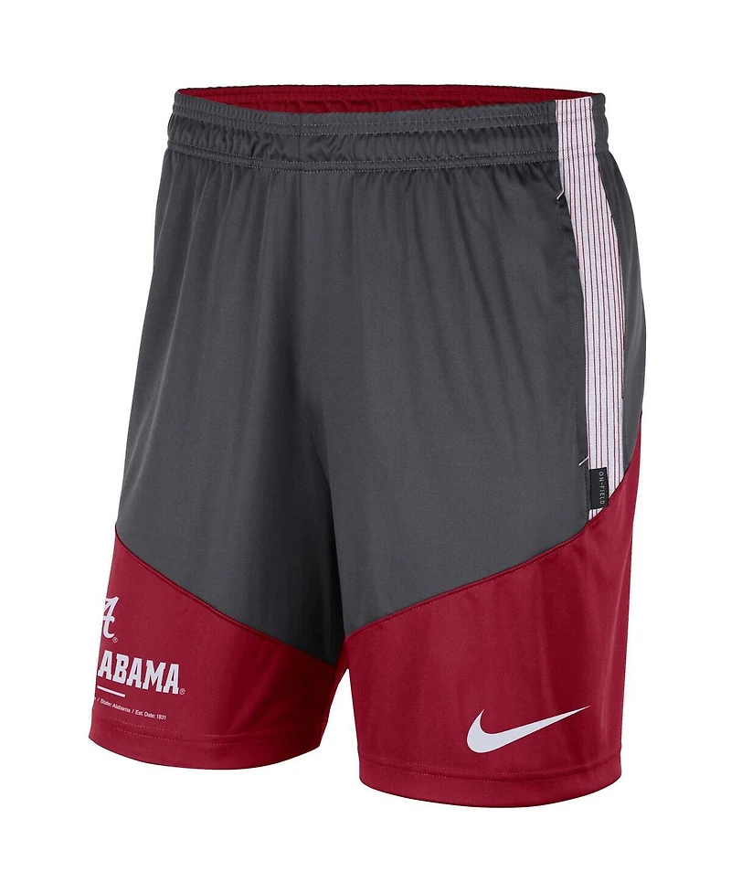 Nike Men's Charcoal/Crimson Alabama Crimson Tide Team Performance Knit Shorts