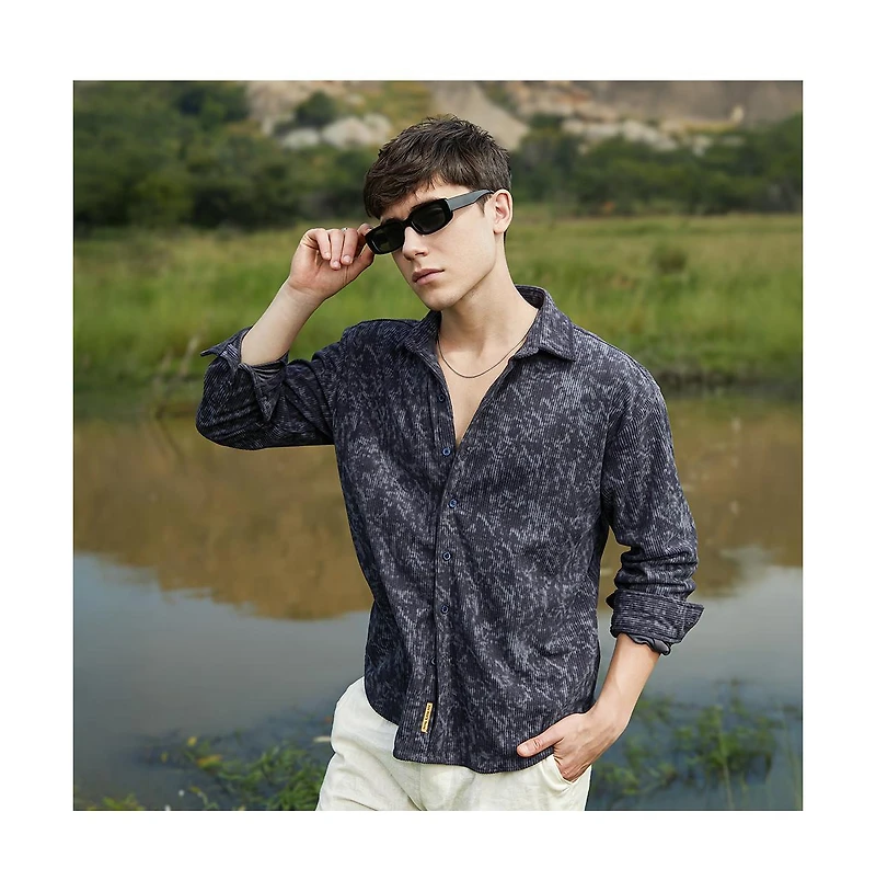 Campus Sutra Faded Corduroy Oversized Shirt