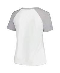 Soft As A Grape Women's White San Diego Padres Plus Size Baseball Raglan T-Shirt