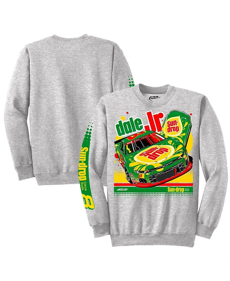 Jr Motorsports Official Team Apparel Men's Heather Gray Dale Earnhardt Jr. Sun Drop 8 Camaro Pullover Sweatshirt