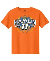 Joe Gibbs Racing Team Collection Big Boys and Girls Orange Denny Hamlin Name Number T-Shirt