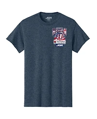 Joe Gibbs Racing Team Collection Men's Heather Navy Denny Hamlin National Debt Relief Car T-Shirt