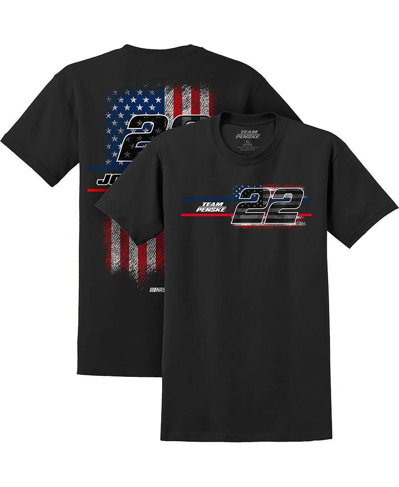 Team Penske Men's Black Joey Logano American Flag T-Shirt