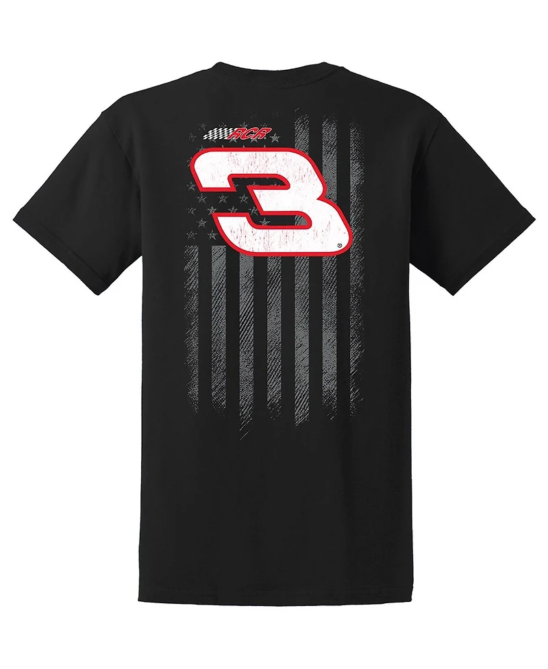 Richard Childress Racing Team Collection Men's Black Dale Earnhardt Flag Tri-Blend T-Shirt