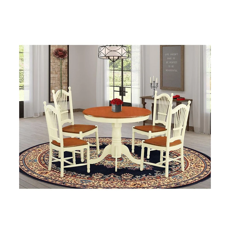 East West Furniture 5 PcKitchen nook Dining set for 2-Dinette Table and 2 Kitchen Dining Chairs