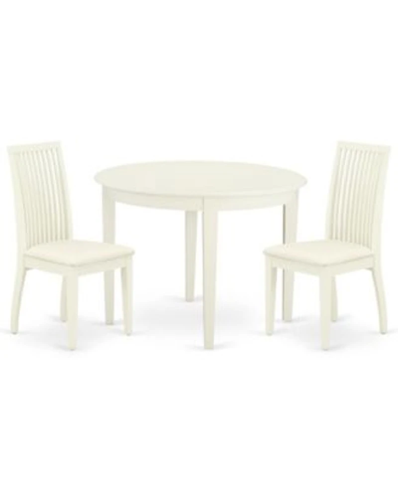 East West Furniture Dining Room Set Linen White