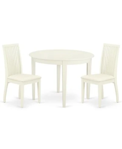 East West Furniture Dining Room Set Linen White