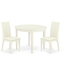 East West Furniture Dining Room Set Linen White