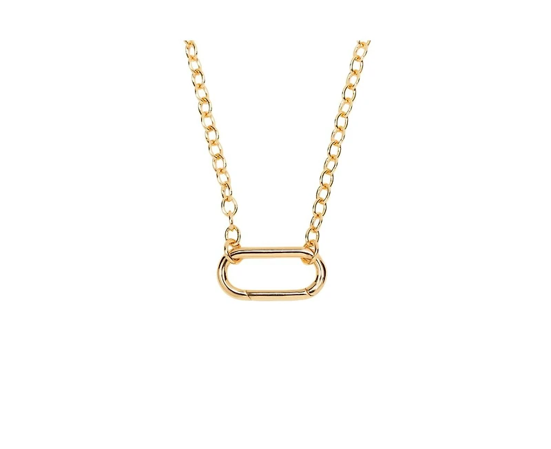 Little Sky Stone 14K Gold Plated Oval Link Connector Necklace