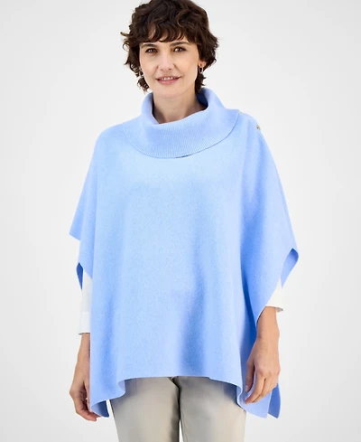 Jm Collection Women's Cowl-Neck Button-Detail Poncho, Macy's Exclusive