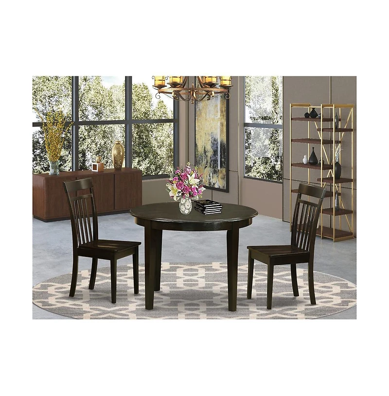 East West Furniture 3 Pc Kitchen nook Dining set-Table and 2 Kitchen Chairs