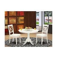East West Furniture Dining Room Set Linen White