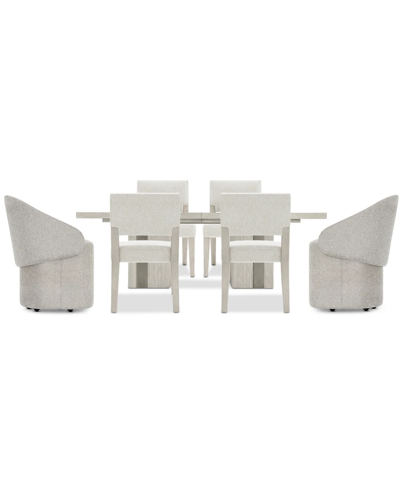 Tempo 7-Pc. Set (Rectangular Table, 4 Side Chairs & 2 Caster Chairs)