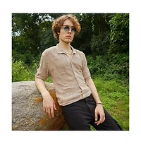 Campus Sutra Men's Patch-Knit Shirt